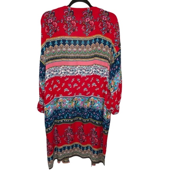 PATRONS of PEACE OPEN FRONT BOHO DUSTER 100% RAYON - Picture 2 of 5